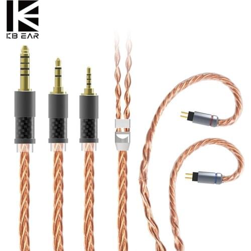 KBEAR Crystal-C 8 Core 7N OCC Upgrade Earphone Cable Totally 152 Strands Litz Wires Adopting PVC Material 2.5mm/3.5mm/4.4mm Plug