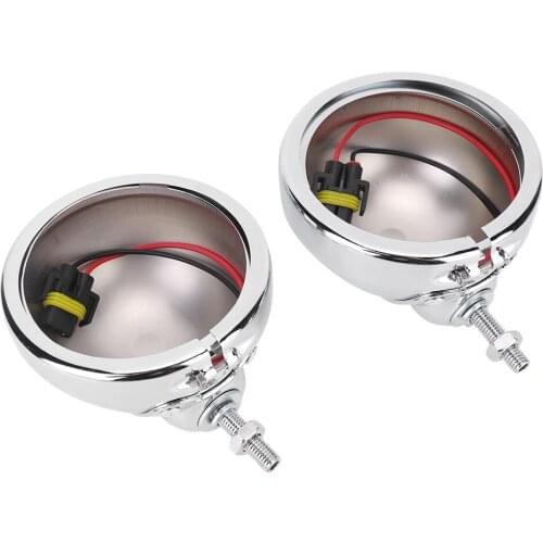 2 Sets 4.5 inches Motorcycle Fog Light Housing Aluminum Alloy Fog Lamp Shell