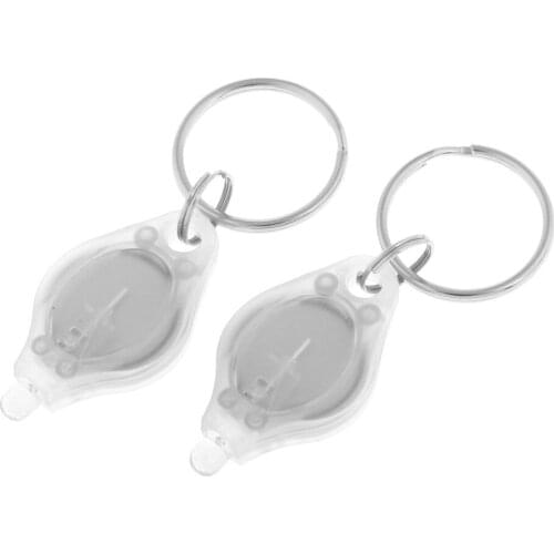 Outdoor Mini LED Flashlight UV Torch Night Lamp Light Keychain Ring