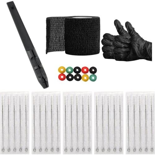 Hand Poke & Stick Tattoo Kit Tattooing Supply with Needles Bandage Tape for