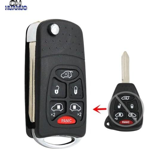 New Modified Car key Shell Keyless Entry Remote Key 6 Buttons Fit for Chrysler Town Country For Dodge Grand Caravan Jeep Command