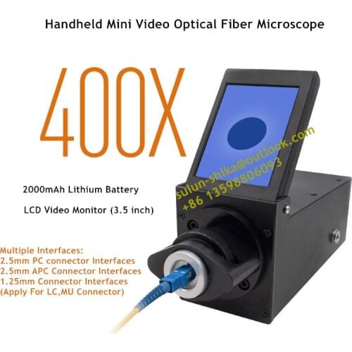 Rechargeable 400X Micro Video Fiber End Face Detector 2000mAh Long Standby Mode HY-67 Mini Video Optical Fiber Microscope