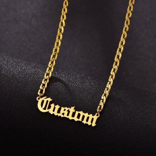Personalized Customized Name Stainless Steel Necklace NK Chain Custom Nameplate Cuban Necklaces For Women Men Jewelry Gifts