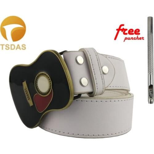 Luxury Belt Buckles For Men Brand Metal 3D Guitar in Black Coating Western Belt Buckles Nice Gift