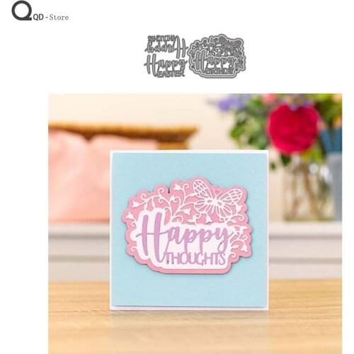 Happy Word Box Model Cutting Dies Stamps Dies Scrapbooking Mold Cut Handmade Tools DIY Craft Decoration 2020 New Metal Dies