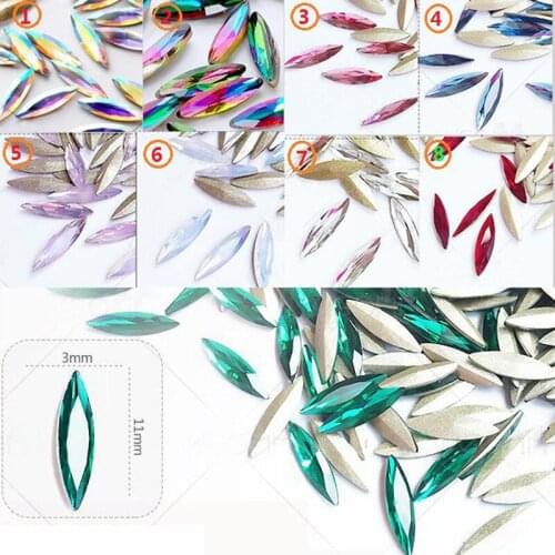 Factory Wholesales 10pcs 3*11 K9 Quality Red Pink Opal Horse Eye Crystal Glass Rhinestone Pointback ab Strass Nail Decoration