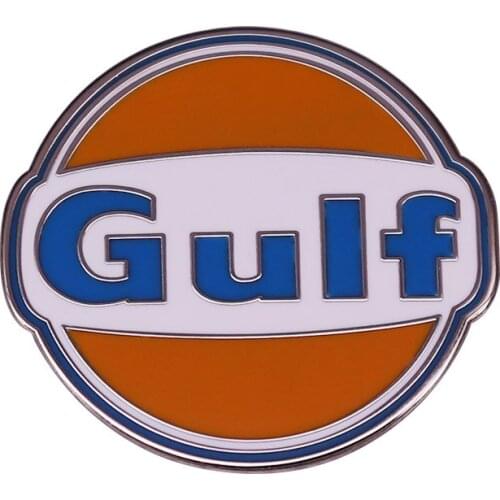 Vintage Gulf Logo Badge Motor Oil Petrol Advertising Pin Nice fuel advertisement from the sixties