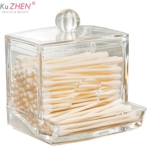 1pc 2 Compartments Empty Grids Portable Storage Case Wipe Pads Cotton Swab Rods Makeup Tools Container Nail Products Case Holder