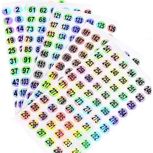 10pcs/Set Waterproof 1-300 Laser Number Label Sticker For DIY Craft Self Adhesive Nail Polish Lipstick Color Number Tags Sticker