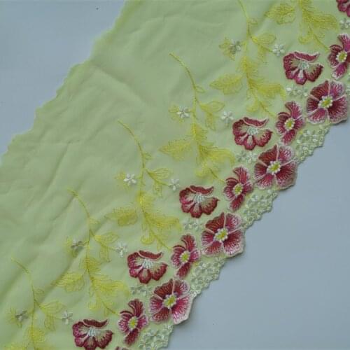 15Yards Embroidered Floral Tulle Lace Trim ,Mesh Embroidery Mesh Lace Ribbon Diy Sewing Craft