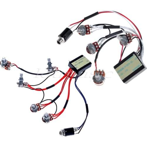 2Pcs 3 Band Active Guitar EQ Preamp Circuit Tone-Volume Pots Equalizer Wiring Harness
