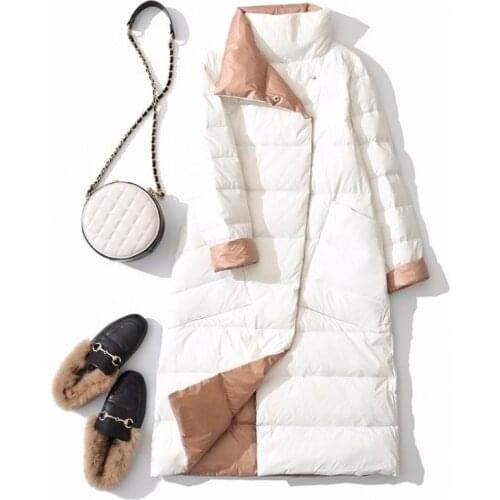 2020 Winter Duck Down Jacket For Women White Duck Down Coat Double Side Wear Snow Long Parkas Warm Femal Outwear Brand Clothing