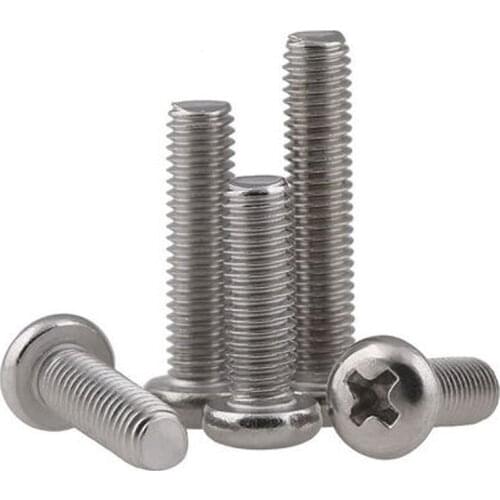 50pcs M2 (3-20mm Length) Stainless Steel Phillips Screw Half Round Machine Screws Bolt