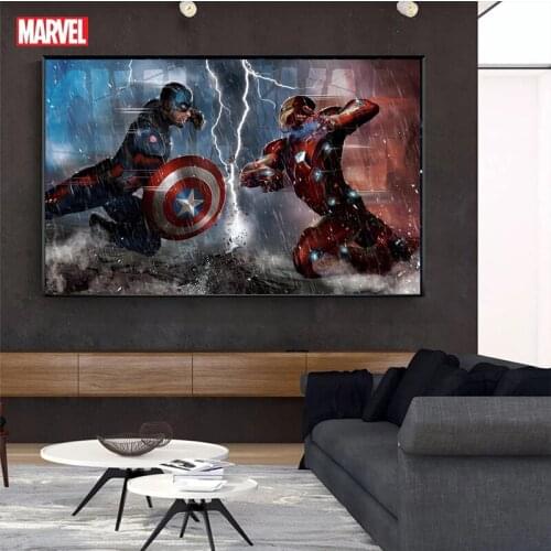 5D Diamond Painting Marvel Posters Avengers Superhero Iron Man Heroes Cross Stitch Kit Cross Stitch Mosaic Picture
