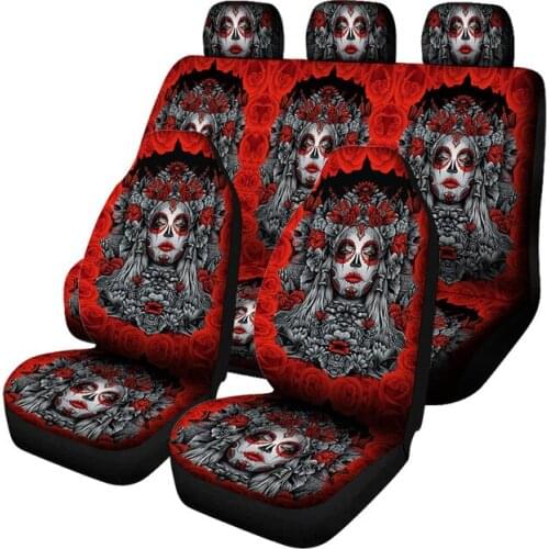 AUTO KEKAN Bohemian Car Seat Cover Girl Seat Belt Covers Universal Fit 7 Pcs Full Set Fashion Auto Interior Decor Accessories