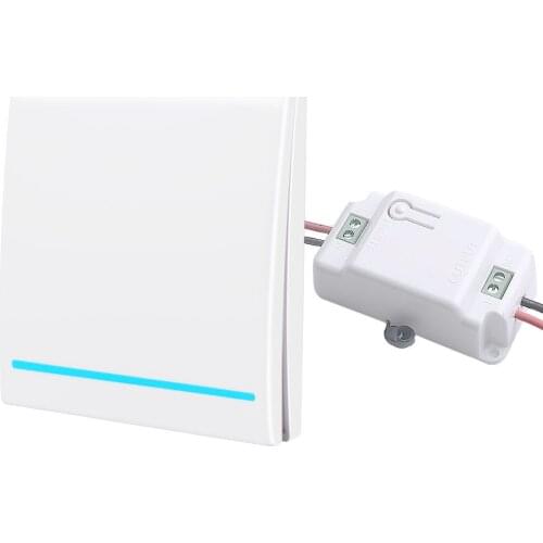 433Mhz Wireless Switch Light smart push RF Remote Control AC 110V 220V Receiver 50M Wall Panel button Bedroom Lamp White