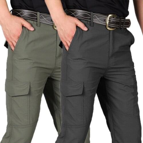 2021 Spring Autumn New Oversized Straight Trousers Male Lightweight Quick Dry Cargo Pants Men Pockets Mens Casual Hiking Pants