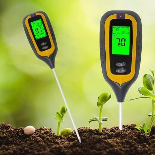 Ketotek 4 IN 1 Digital Soil Moisture Meter PH Meter Temperature Sunlight Tester for Garden Farm Lawn Plant with LCD Displayer