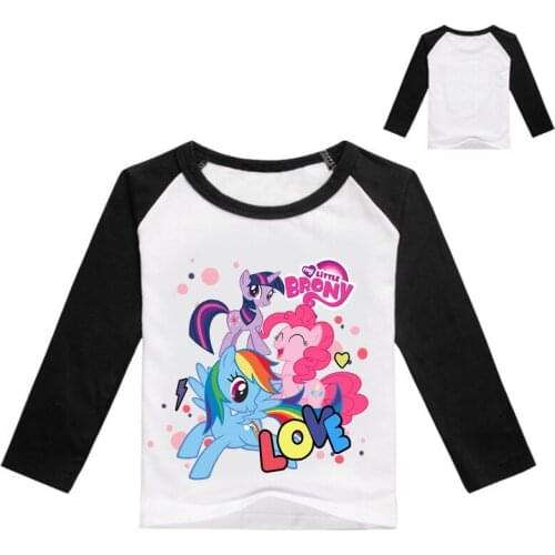 Baby Auturn Long Sleeve T-shirt Little Pony Girls Cute Printed 2-124ys Kids Tees Tops Cotton T Shirt Cartoons Children Clothes