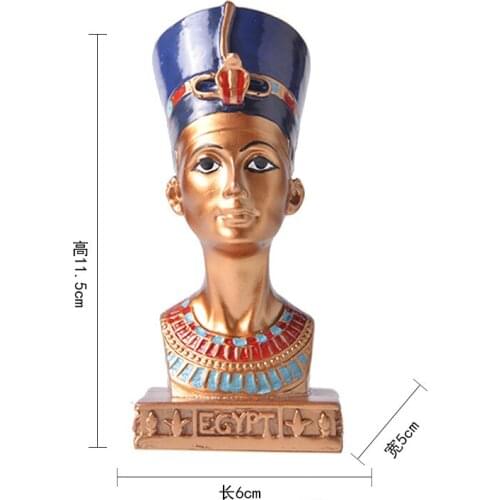 Resin Egyptian Queens Head Figurines Retro Character Crafts Cleopatra Ornaments Home Decoration Accessories Gifts