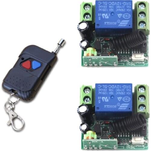 Hot Sales DC 12V Mini Sizes 1CH Wireless RF Remote Control Switch 1Transmitter+2 Receiver with Case 315Mhz