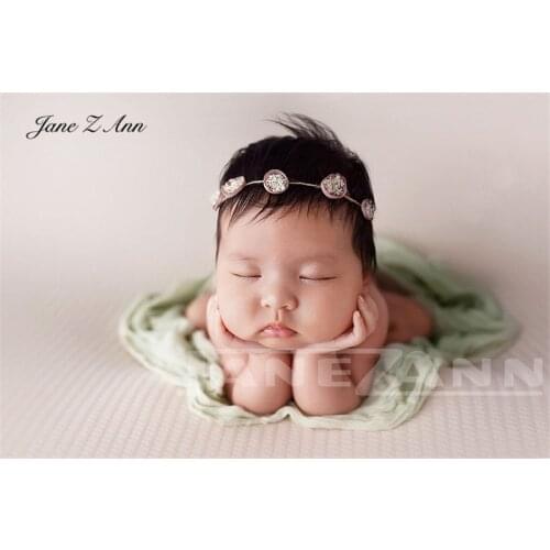 Jane Z Ann multi-color mini-petal handmade headdress hairband innovative photographic props for newborns