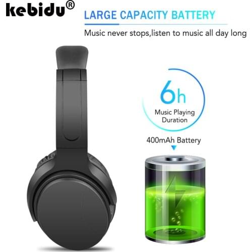 Kebidu Noise Cancelling Headphones Wireless Bluetooth 5.0 Comfortable Foldable Stereo Over Ear Headset with microphone