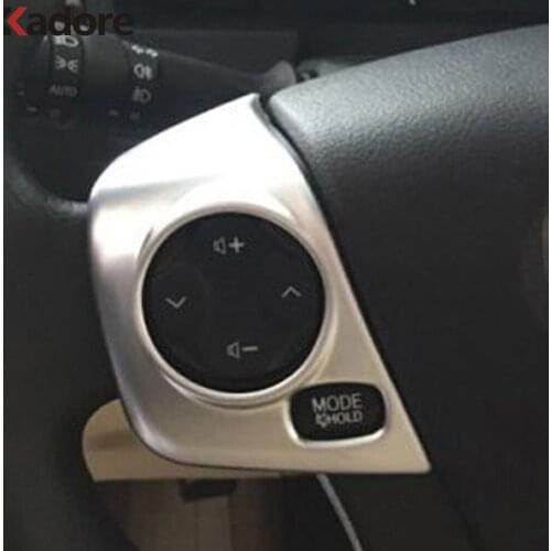 For Toyota Camry 2015 2016 ABS Matte Car Interior Steering Wheel Cover Trim Decoration Frame Sticker Accessories