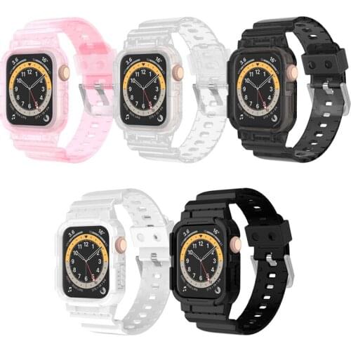 For Apple Watch Series 6 5 4 3 2 1 SE Soft TPU Tough Armor Protect Case Band Wrist Strap Cover