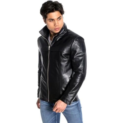 Genuine Soft Leather Handmade Black Man Jacket Biker Style High Quality Lambskin Metal Zipper Autumn Gift For Valentines Day