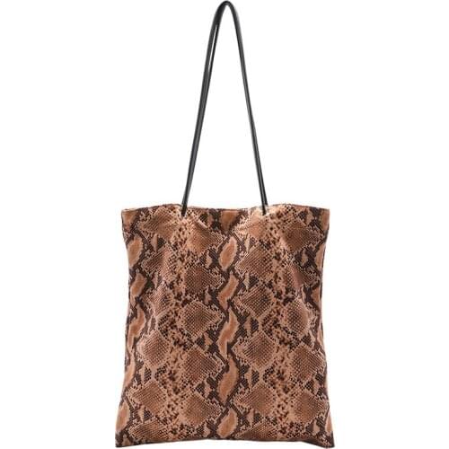 New Korean Canvas Handbag Leisure Fashion Snake Pattern Flannel Canvas Bag Net Large Capacity Shoulder Bag Purses And Handbags