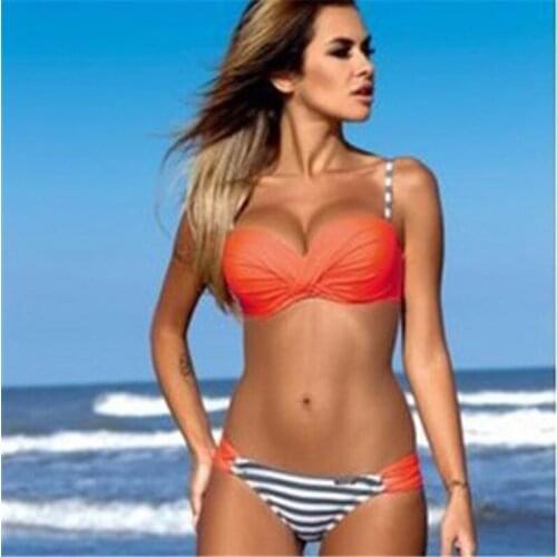 New Sexy Push Up Bikinis Women Swimsuit 2021 Mujer Bathing Suits Halter Top Bikini Set Plus Size Swimwear Women XXL 2 Piece Set