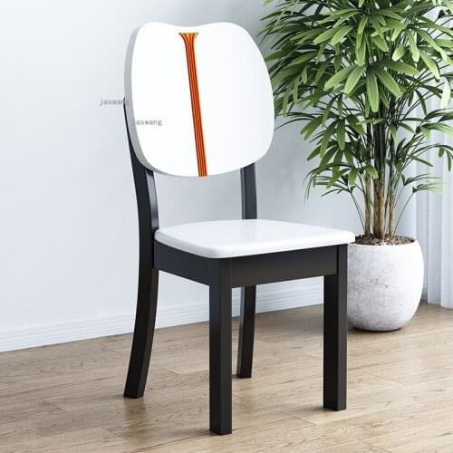 Nordic Solid Wood Dining Chairs for Bedroom Kitchen Restaurant Backrest Chair Modern Simple Balcony Living Room Hotel Cafe Chair