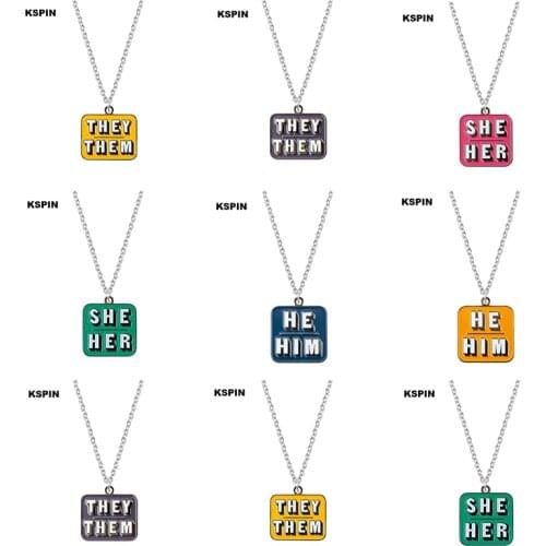 THEY THEM SHE HER HE HIM Necklace For Women Jewelry