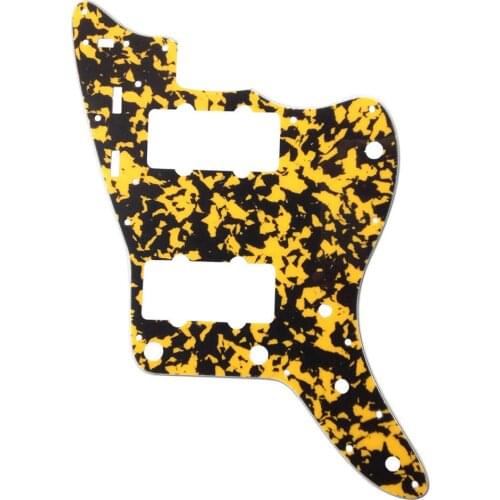Pleroo Custom Guitar pickgaurd - For US Jazzmaster style Guitar pickguard Replacement , 4 Ply Yellow Tortoise