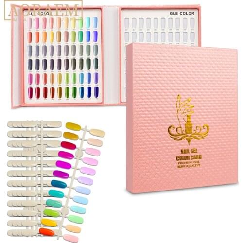 AORAEM 120 Colors Tips For Display Nails Book Stand For Manicure Nail Art Tools Gel Nail Polish Color Card DIY Nail Salon Supply