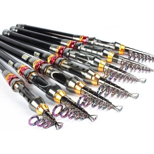 HiUmi 99% Carbon 1.8M - 3.6M Portable Telescopic Fishing Rod Spinning Fish Hand Fishing Tackle Sea Rod