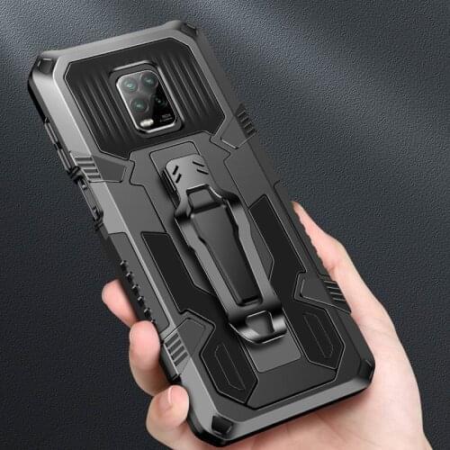 For Redmi Note 9S Case Cover Shockproof Stand Holder & Belt Clip Mecha Armor Phone Case for Xiaomi Redmi Note 9 S Note 9 pro