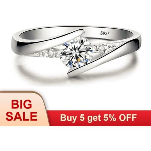 Luxury Crystal Female Big Queen Ring Set Fashion 925 Silver Bridal Wedding Rings For Women Promise Love Engagement Ring