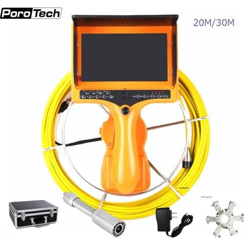 Handheld Industrial Pipeline 20m 30m Endoscope 23mm 1000TVL Snake Video Camera 7" Sewer Drain Pipe Inspection with DVR 7DH