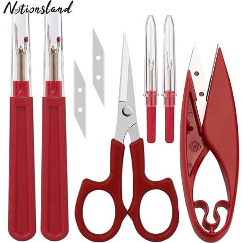 Sewing Seam Ripper Tool Stitch Remover and Thread Cutter with 2Big+2Small Seam Rippers Thread Snips Scissor Sewing Tool