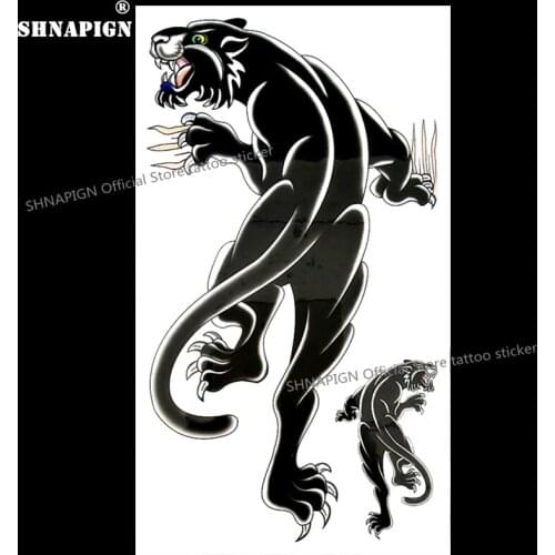 SHNAPIGN Fierce Black Leopard Temporary Tattoo Body Art Flash Tattoo Stickers 17*10cm Waterproof Fake Tatoo Car Styling Sticker