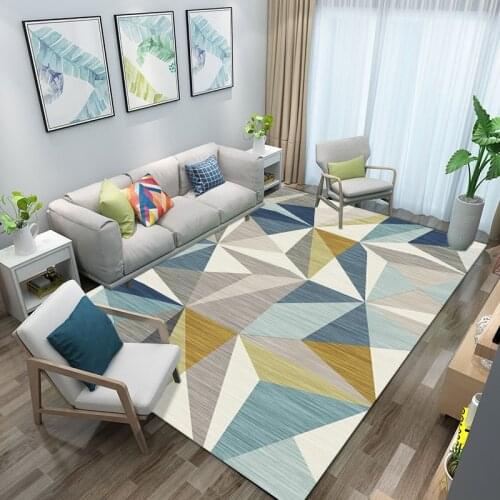 Customized Nordic Carpet Living Room Sofa Coffee Table Cushion Bedroom Fully Covered Room Bedside Floor Mat Simple Modern