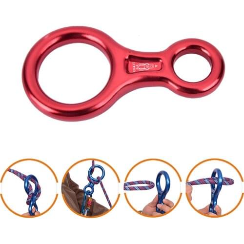 Pull Force Outdoor Rock Climbing 8 Ring Descender Escape Rope Slow Descent Device Professional Descender
