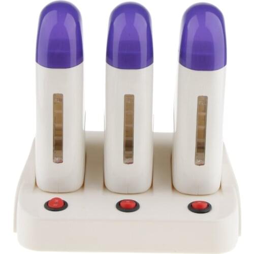 Triple Depilatory Wax Heater Hot Body Hair Removal Roll On Depilation Waxing Machine Salon Beauty with Heater Base