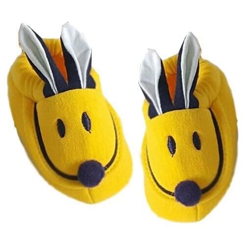 Eared rabbit Combed Cotton Anti-Slip Soles Baby Panduf Booties Yellow Navy Blue