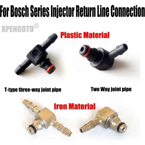 Common Rail Injector Oil Return Elbow Two Way Common Rail Return Pipe Plug Tee Joint T Return Joint Fittings for Bosch Injector