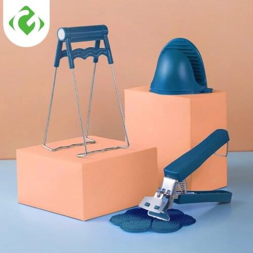 Stainless Steel Anti-Scalding Clip Bowl Plate Clamp Non-Slip Silica Gel Heat Insulation Multipurpose Kitchen Set Tool Multicolor