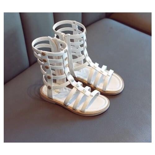 Top Quality 2017 Hot female child sandals princess shoes high shoes cutout gladiator baby boots girls fashion sandals EUR 26-37