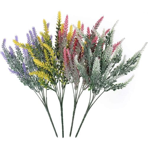 1 bunch/25branches plastic artificial flower plant lavender bouquet for wedding party home decoration DIY wreath scrapbook craft